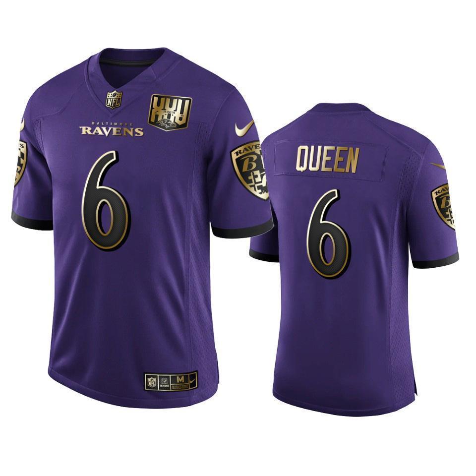 Baltimore Ravens #6 Patrick Queen Men's Nike Purple Team 25th Season ...